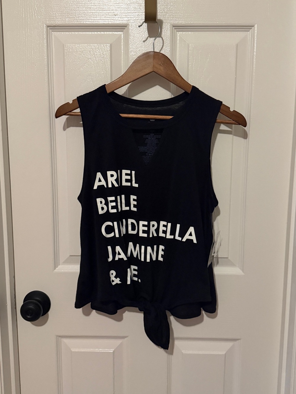 Disney Black Graphic Tie-Knot Tank Top